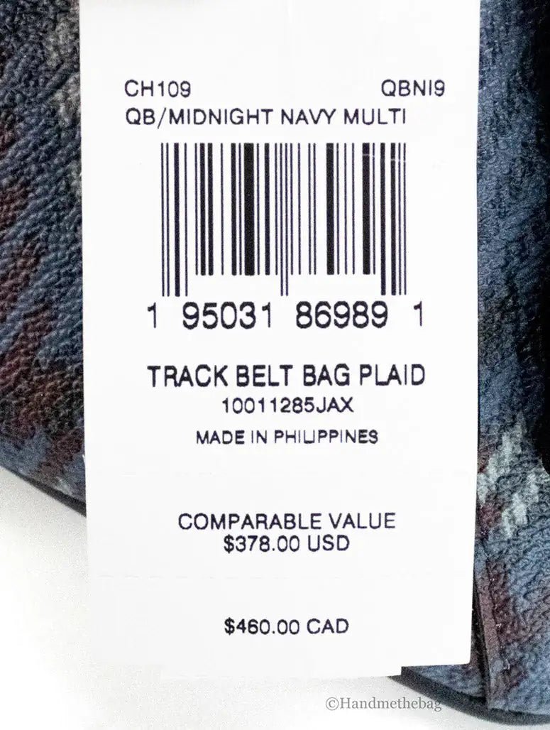 Coach Navy Plaid Canvas Belt Bag - Velora Luxury Fashion