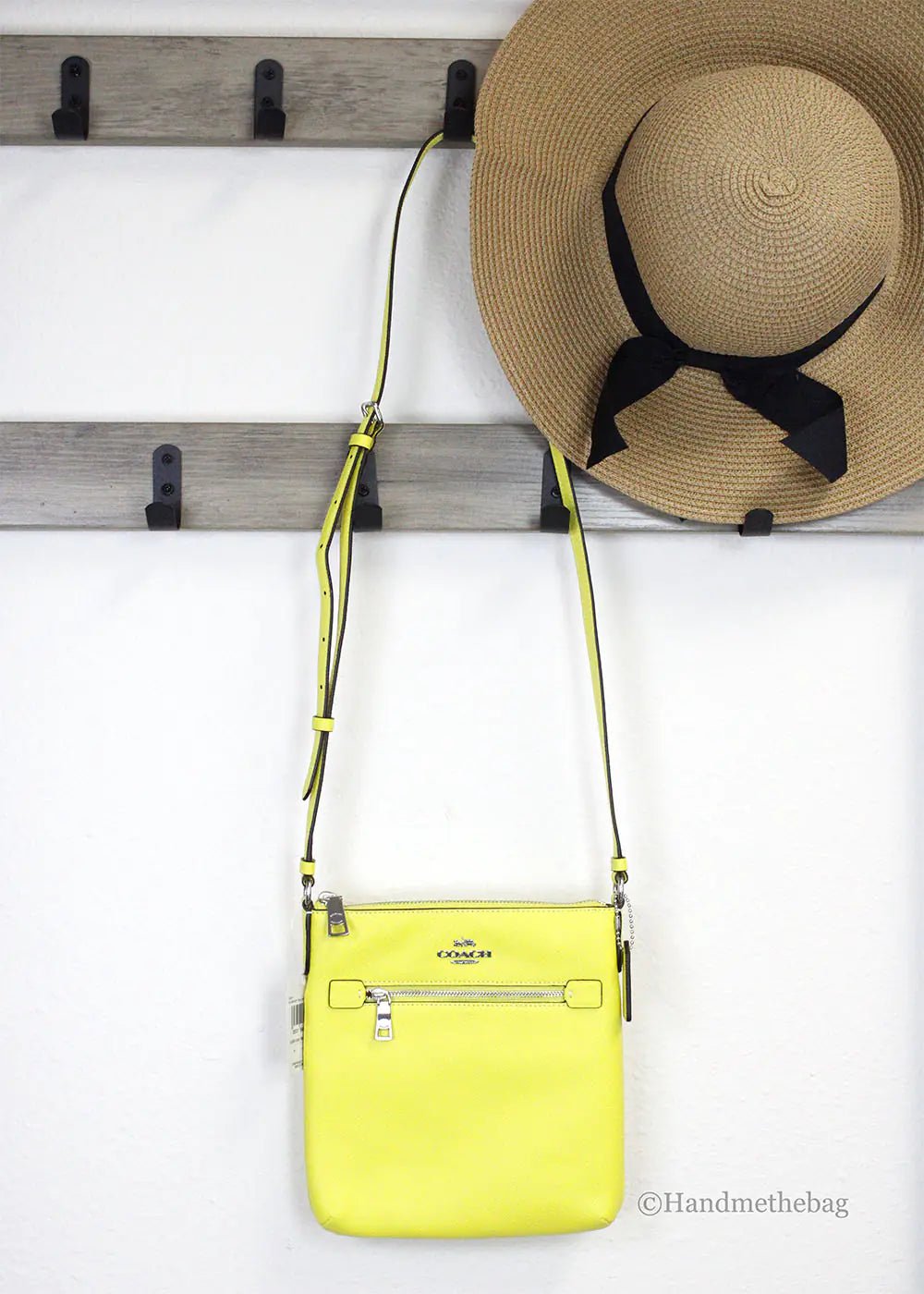 Coach Rowan Mini Bright Yellow Leather File Crossbody - Velora Luxury Fashion