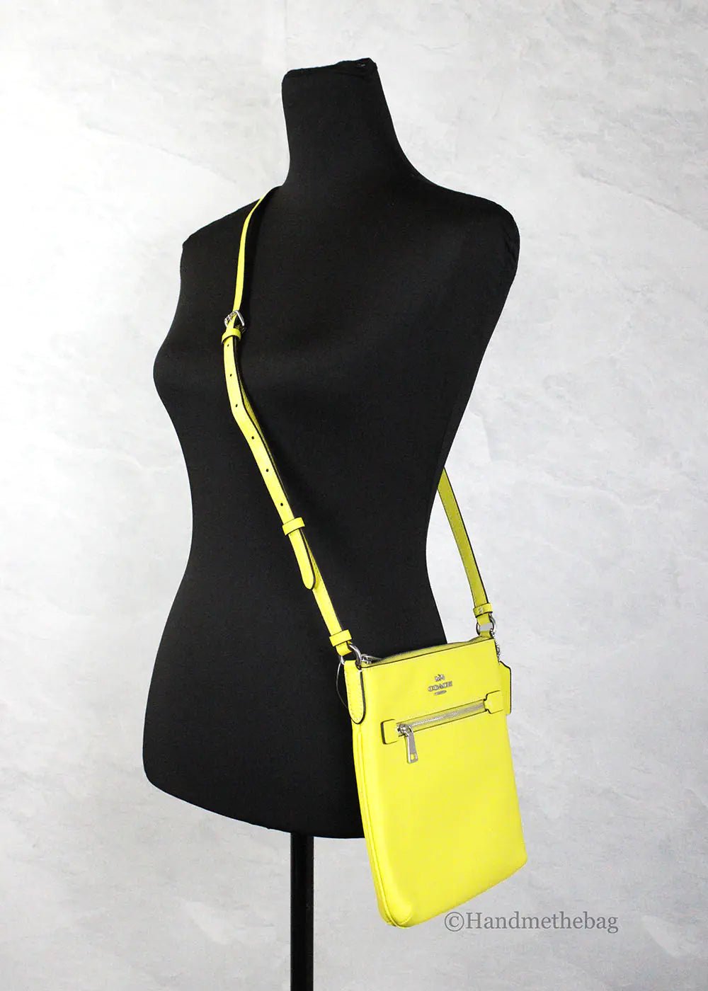 Coach Rowan Mini Bright Yellow Leather File Crossbody - Velora Luxury Fashion