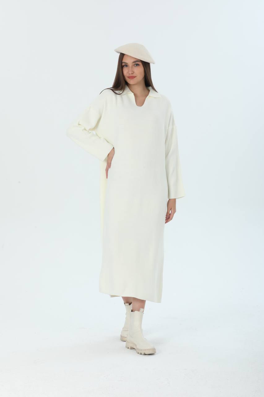 Collared Long Dress - Velora Luxury Fashion