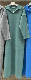 Collared Long Dress - Velora Luxury Fashion