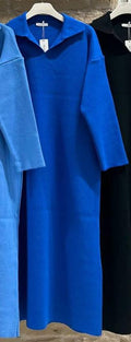 Collared Long Dress - Velora Luxury Fashion