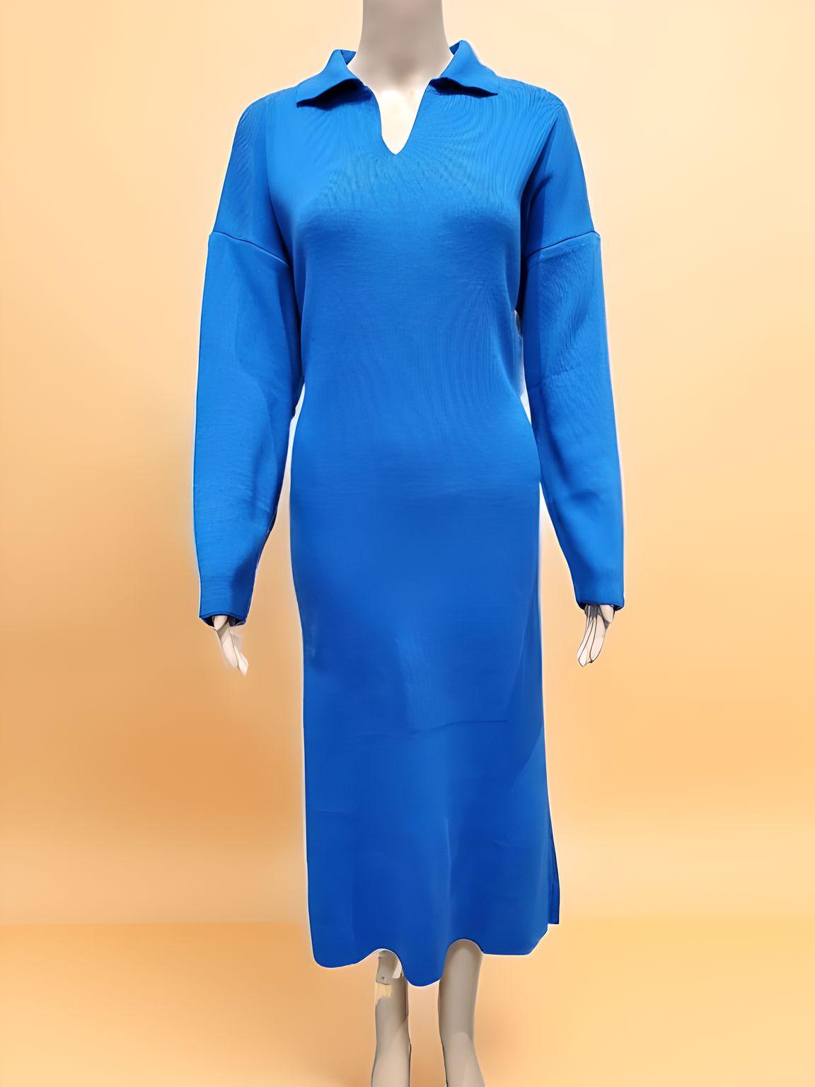 Collared Long Dress - Velora Luxury Fashion