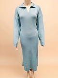 Collared Long Dress - Velora Luxury Fashion