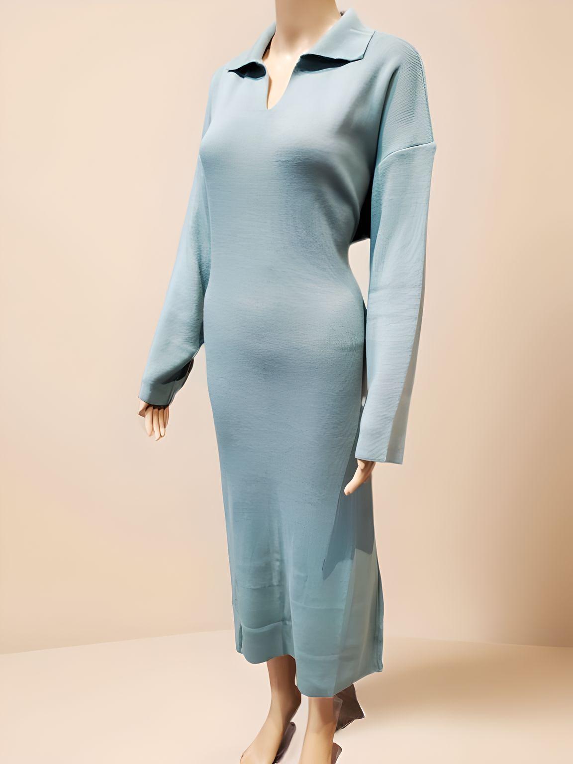Collared Long Dress - Velora Luxury Fashion