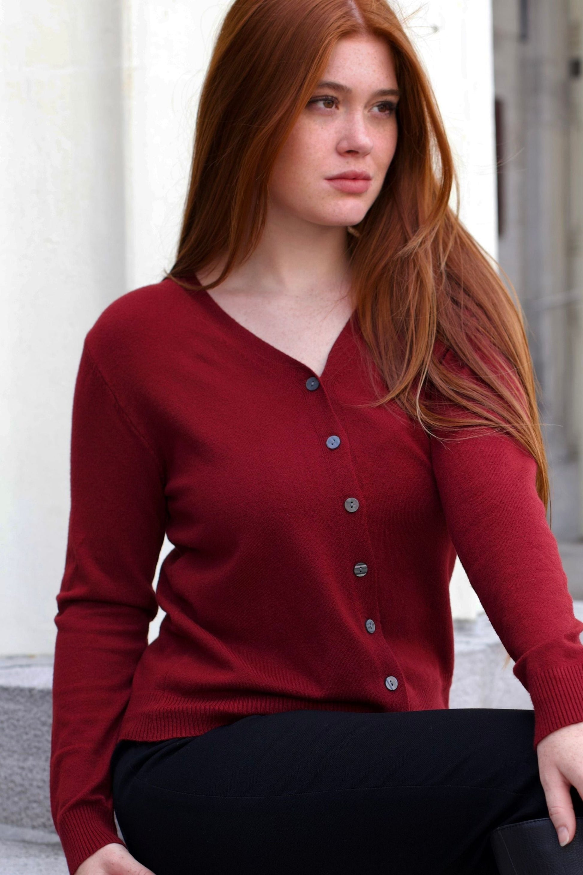 Collette Lightweight Solid Cardigan Button Front Long Sleeves - Velora Luxury Fashion