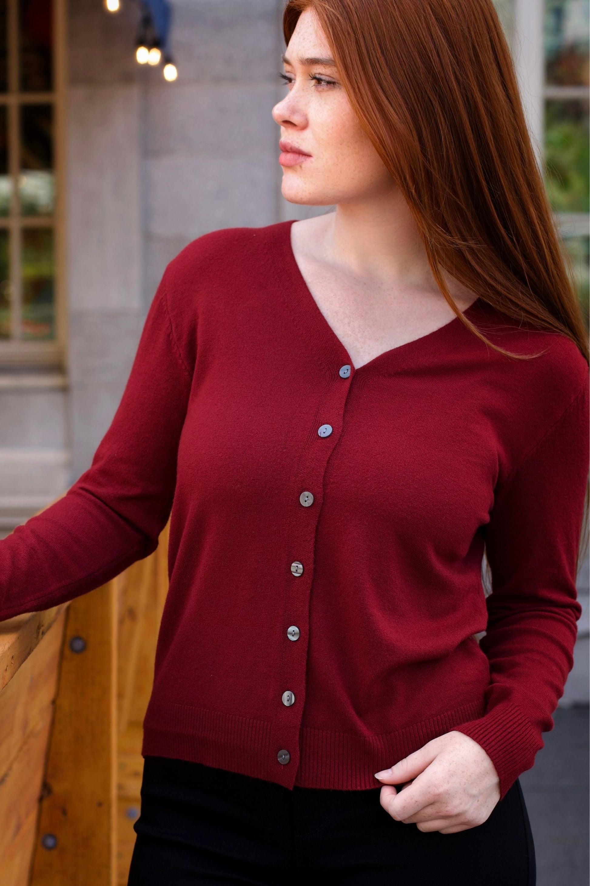 Collette Lightweight Solid Cardigan Button Front Long Sleeves - Velora Luxury Fashion