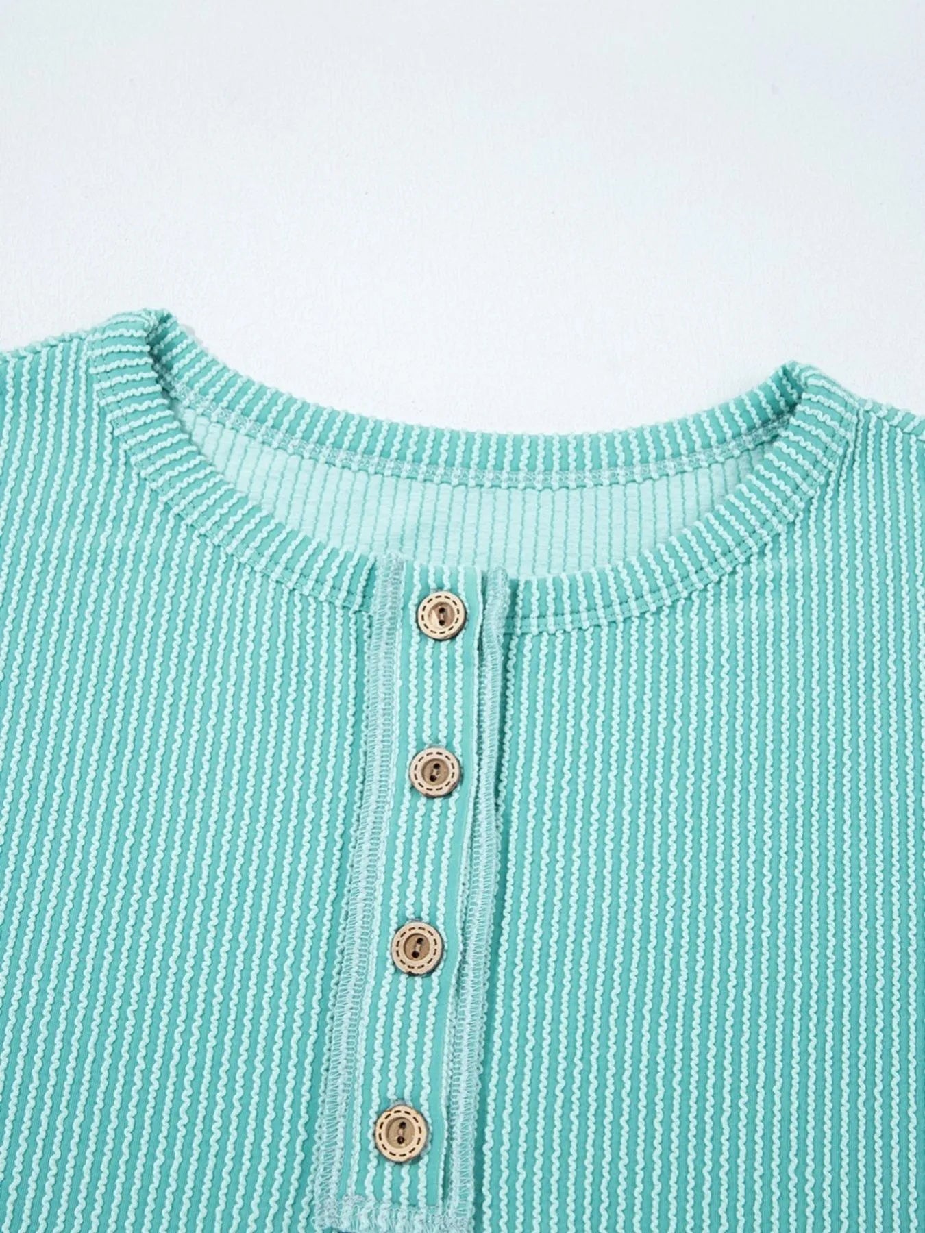 Color Block Ribbed Knit Henley Sweatshirt - Velora Luxury Fashion