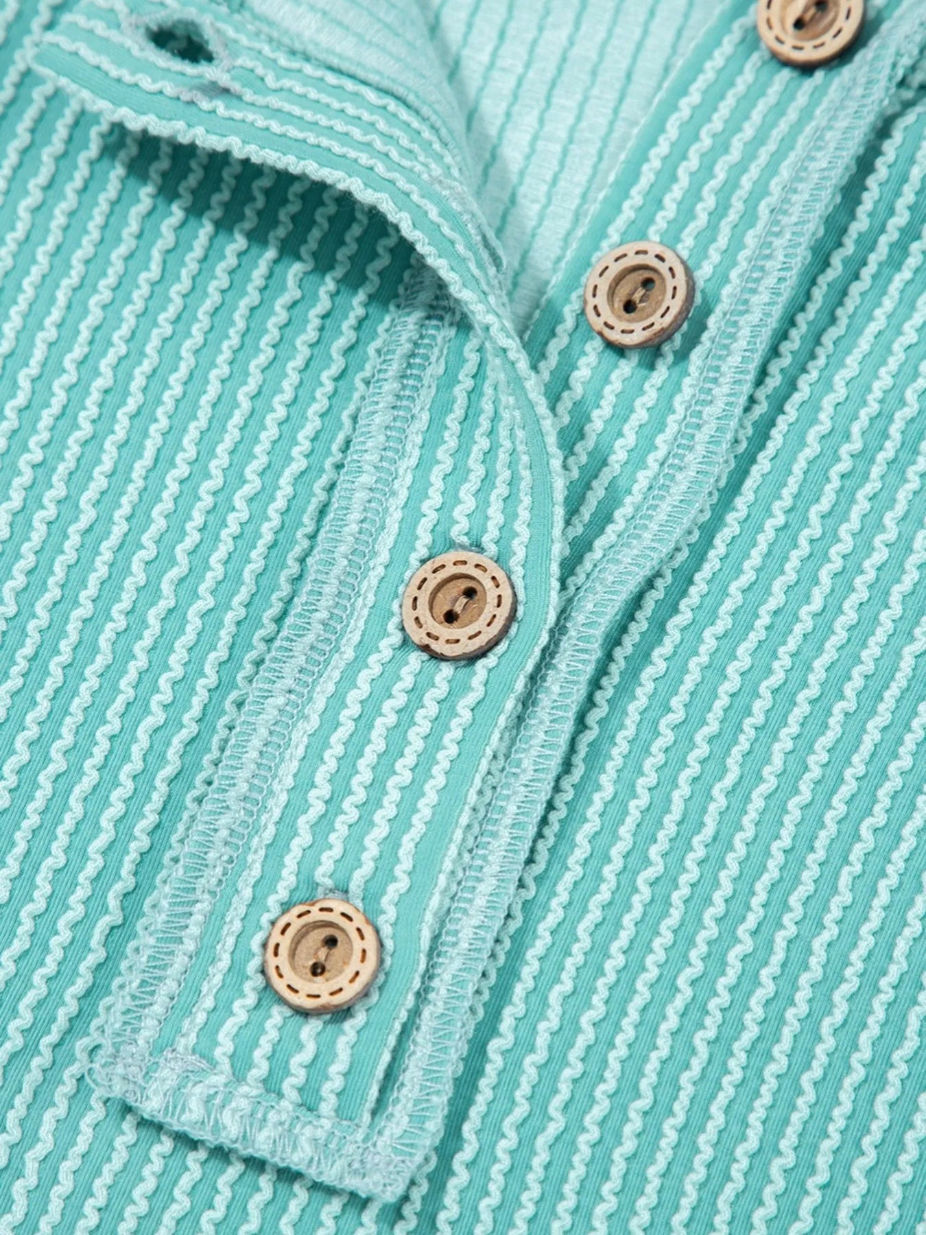 Color Block Ribbed Knit Henley Sweatshirt - Velora Luxury Fashion