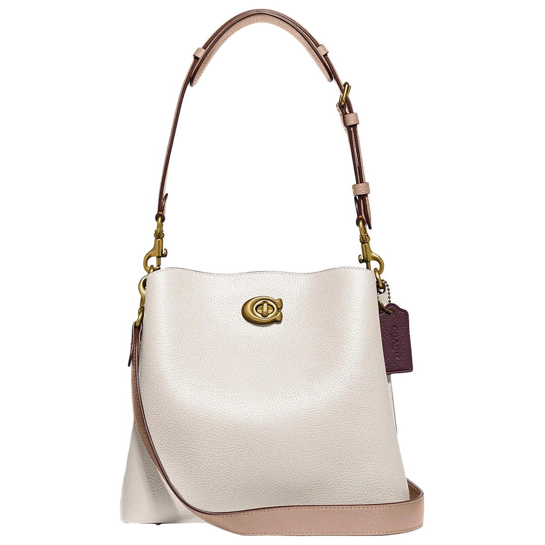 Colorblock Leather Willow Bucket Bag - Velora Luxury Fashion