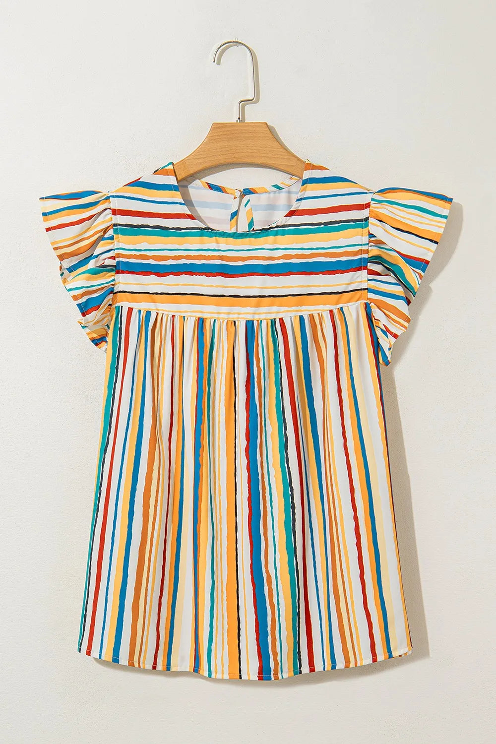 Colorful Striped Cap Sleeve Blouse - Velora Luxury Fashion