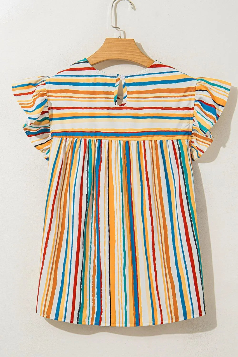 Colorful Striped Cap Sleeve Blouse - Velora Luxury Fashion