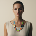 Bold Colorful Beaded Statement Necklace- Paint Spalsh - Velora Luxury Fashion