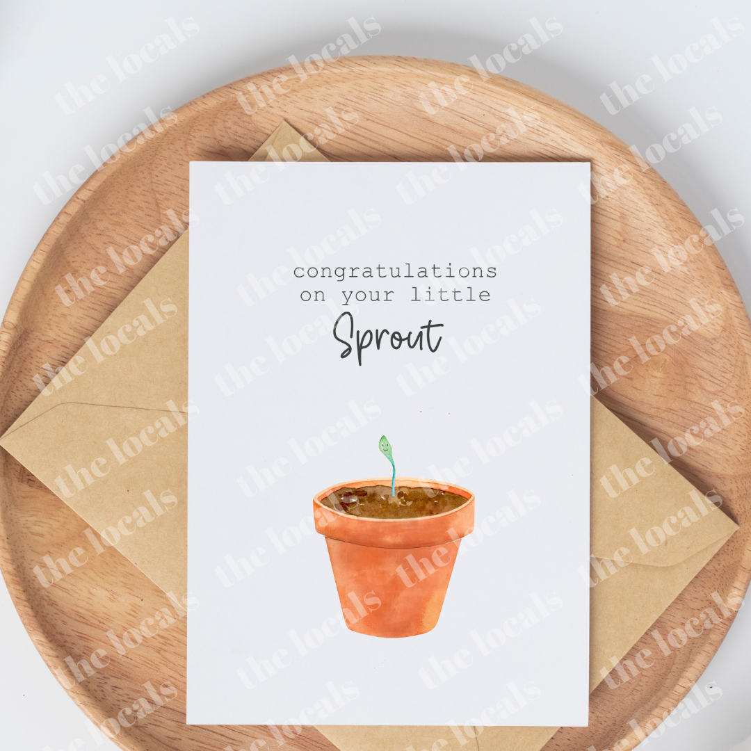 Congrats on Your Little Sprout Greeting Card - Velora Luxury Fashion