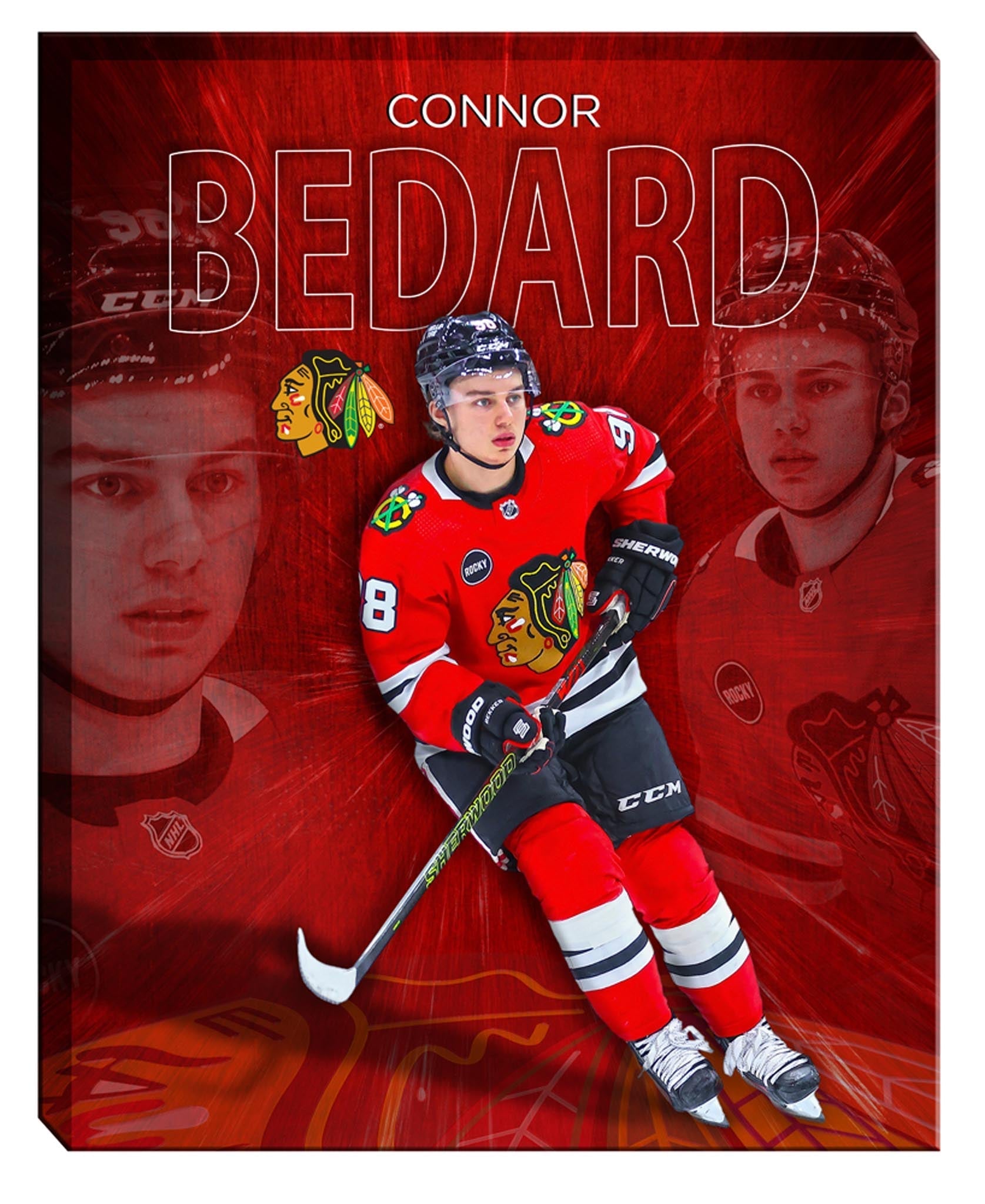 Connor Bedard 16x20 Canvas Collage Blackhawks-V - Velora Luxury Fashion