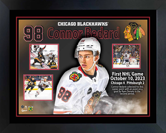 Connor Bedard Framed First Game Collage Blackhawks - Velora Luxury Fashion