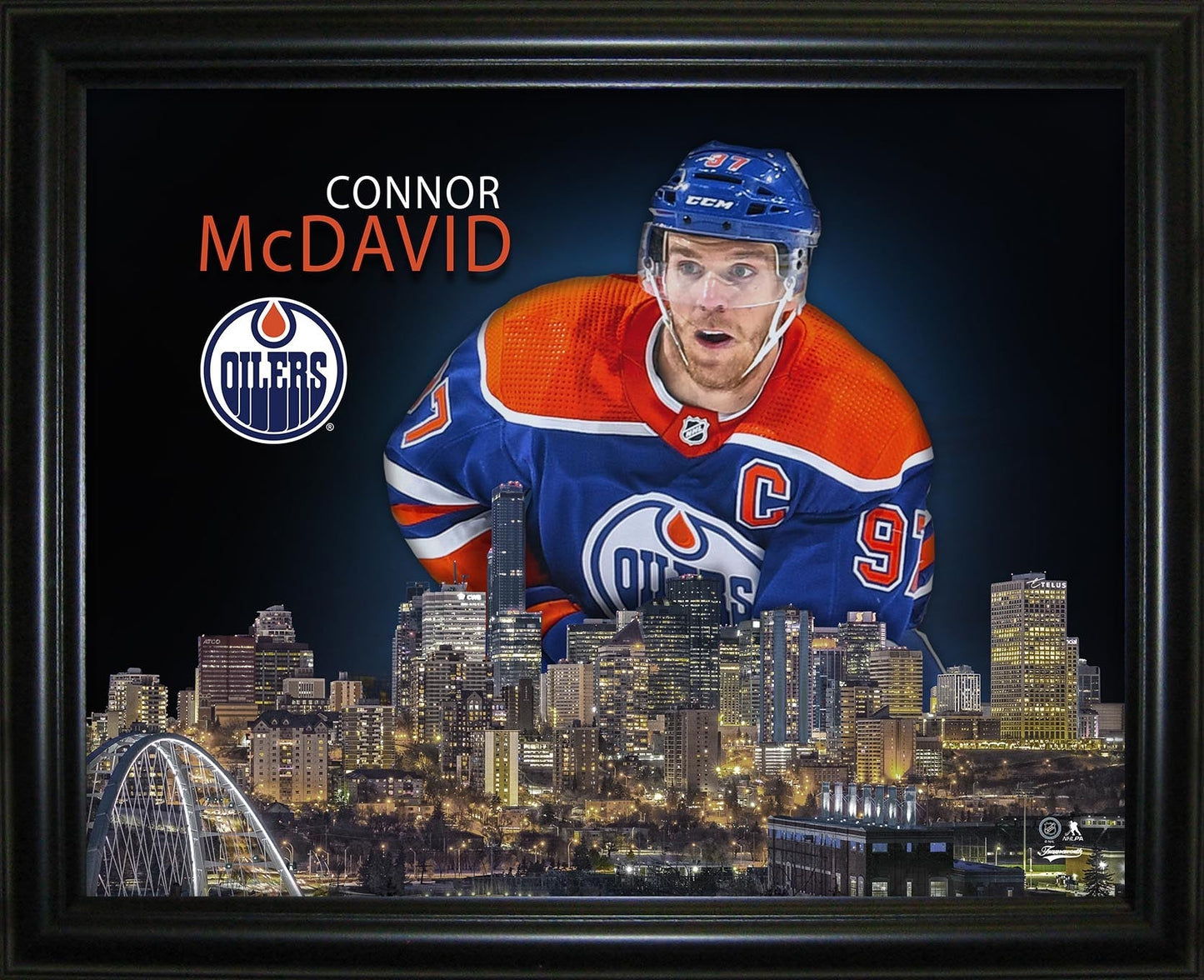 Connor McDavid 16x20 Framed Skyline Print Edmonton Oilers - Velora Luxury Fashion