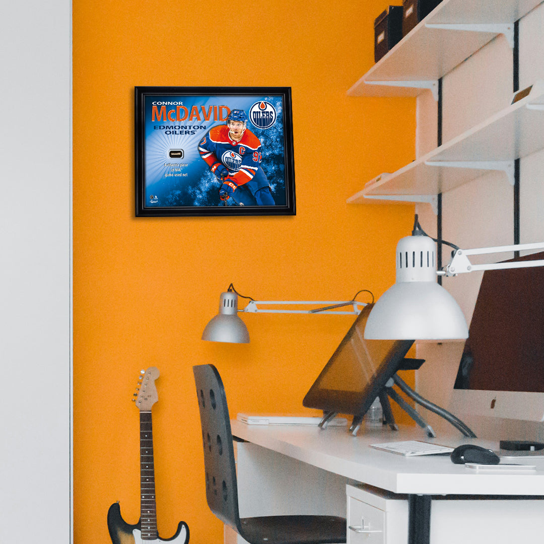 Connor McDavid 16x20 Photo Frame with Game-Used Net - Edmonton Oilers - Velora Luxury Fashion