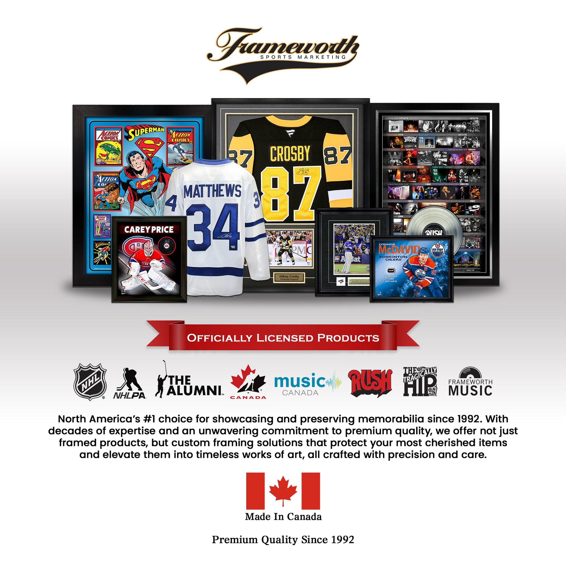 Connor McDavid 20x29 Framed Canvas Team Canada White-V Back View - Velora Luxury Fashion