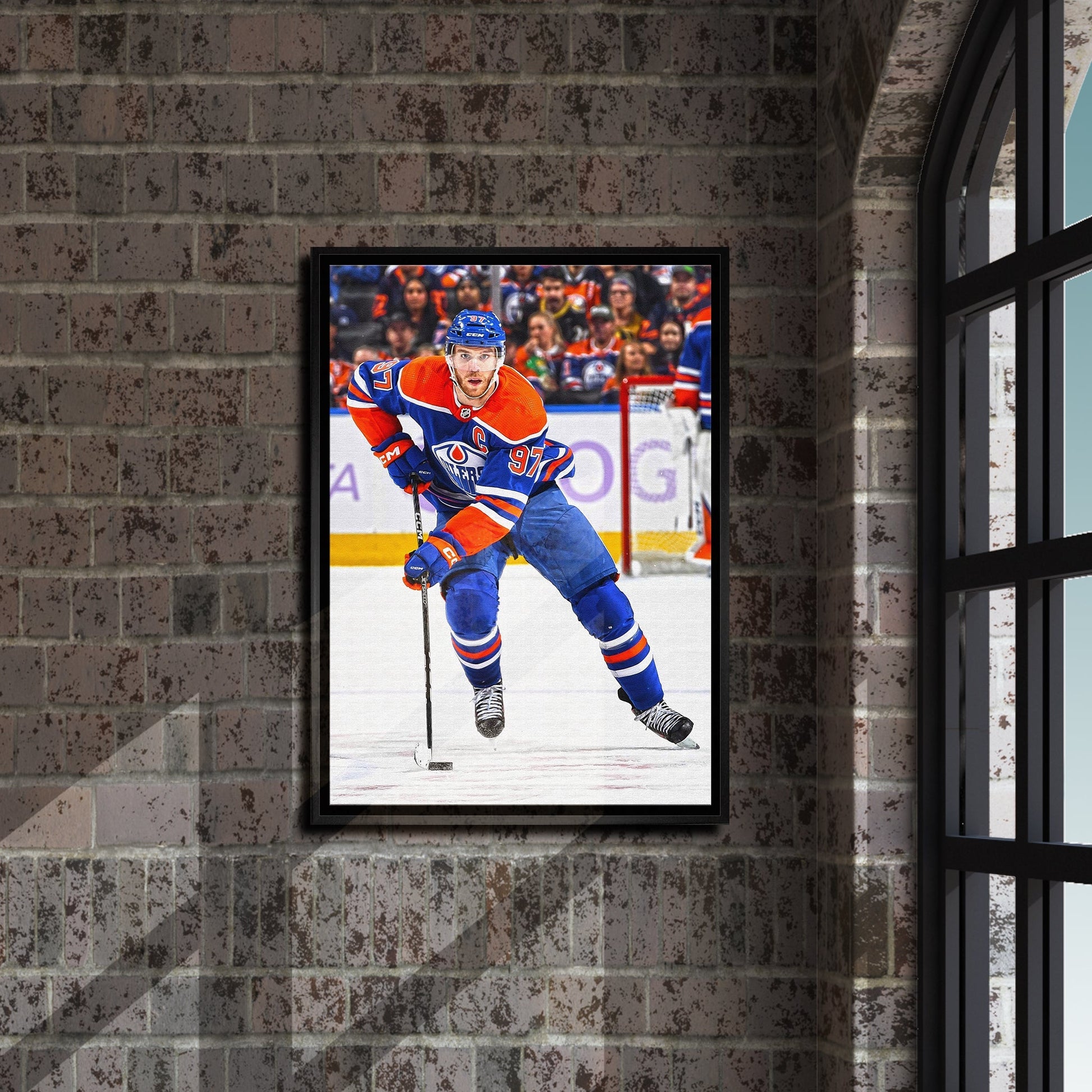 Connor McDavid Framed 20x29 Canvas Oilers Action-V - Velora Luxury Fashion