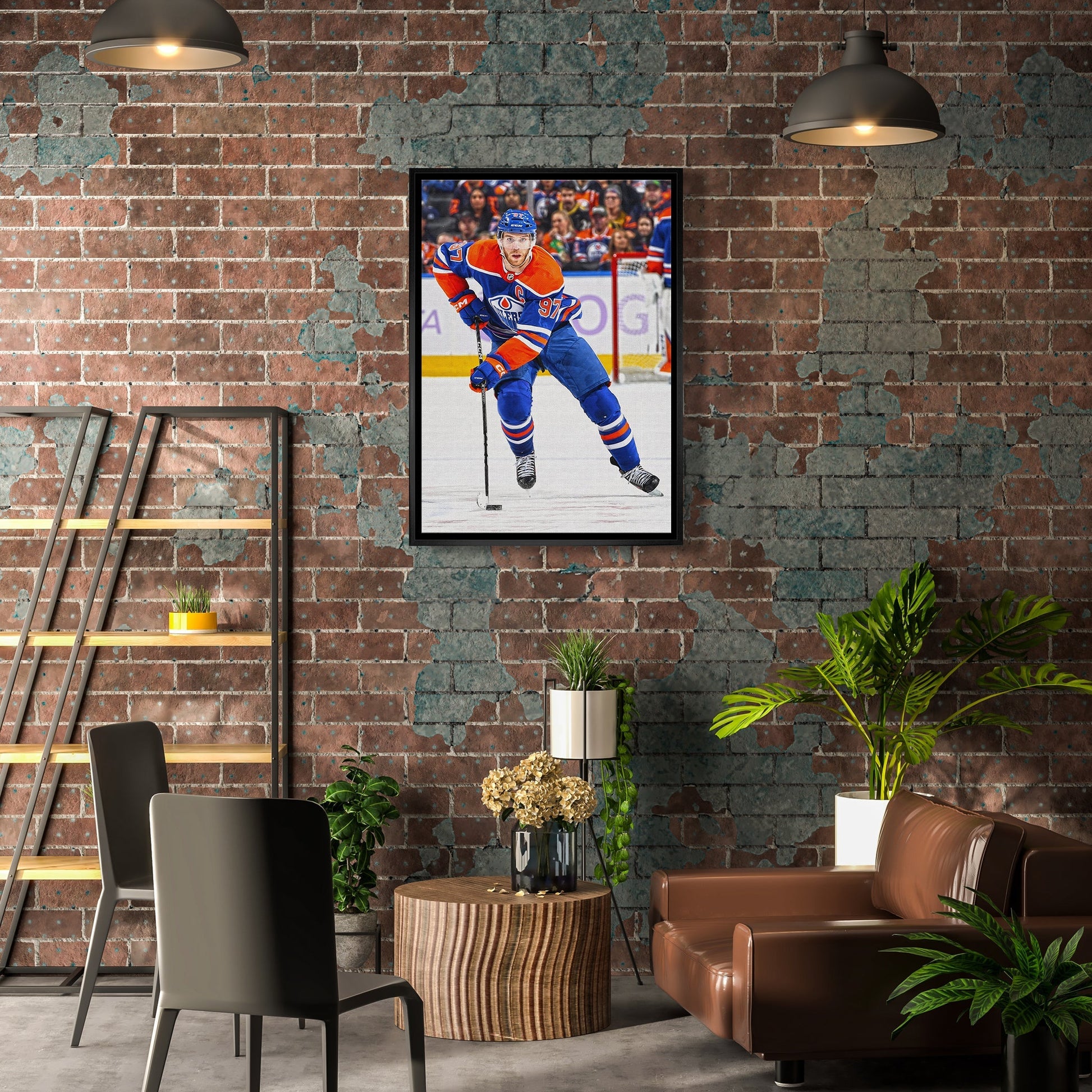 Connor McDavid Framed 20x29 Canvas Oilers Action-V - Velora Luxury Fashion