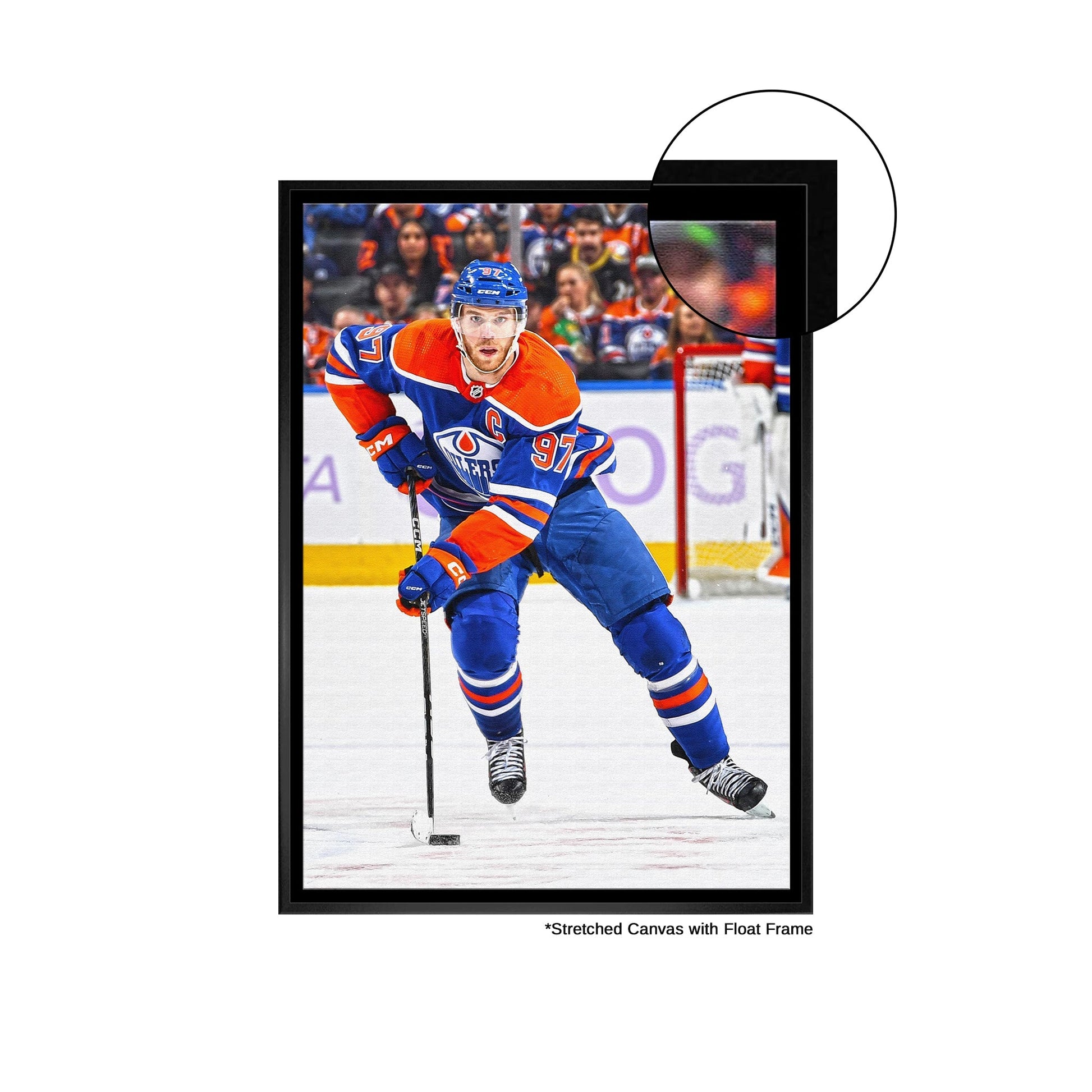Connor McDavid Framed 20x29 Canvas Oilers Action-V - Velora Luxury Fashion