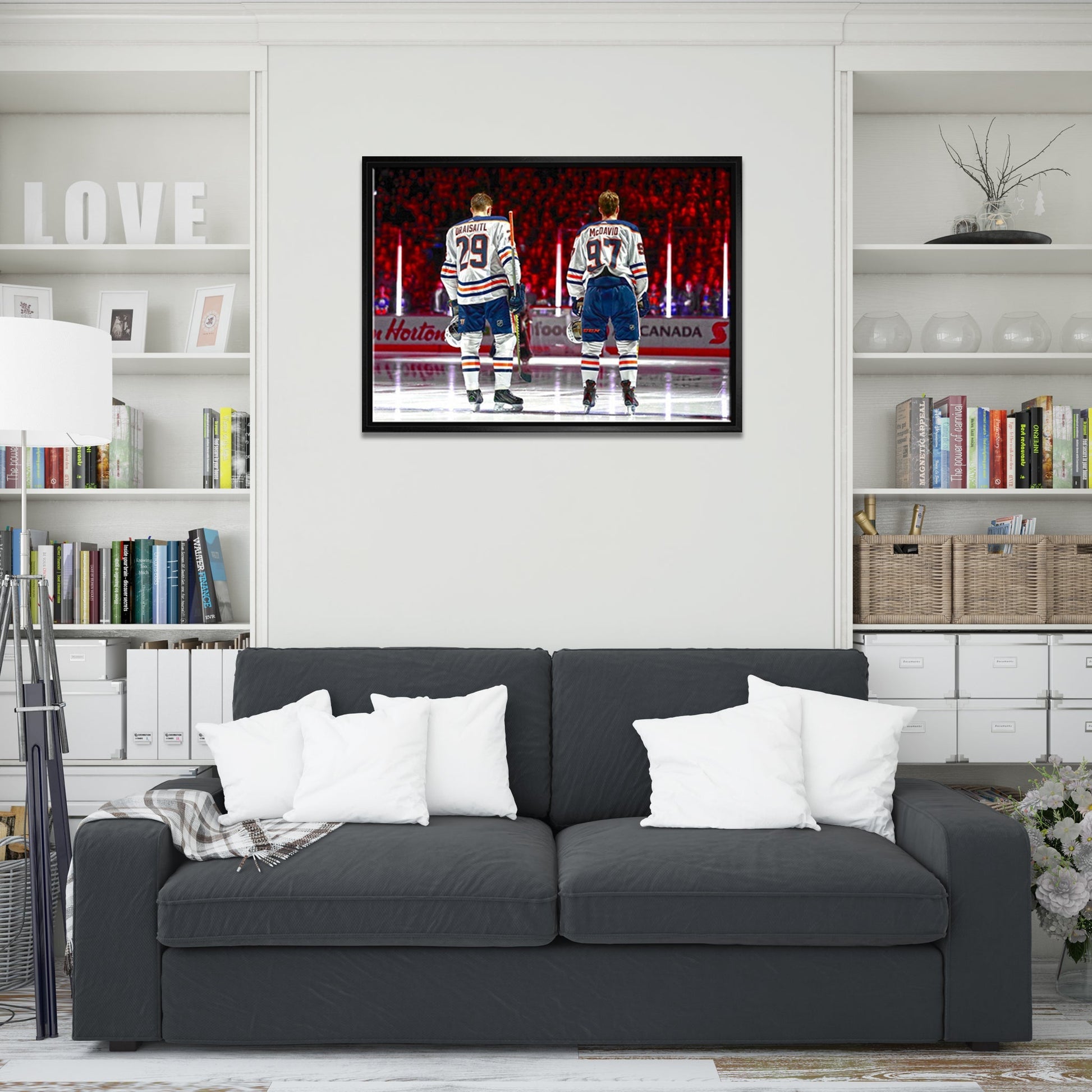 Connor McDavid and Leon Draisaitl Edmonton Oilers Framed 20x29 Line-Up Canvas - Velora Luxury Fashion