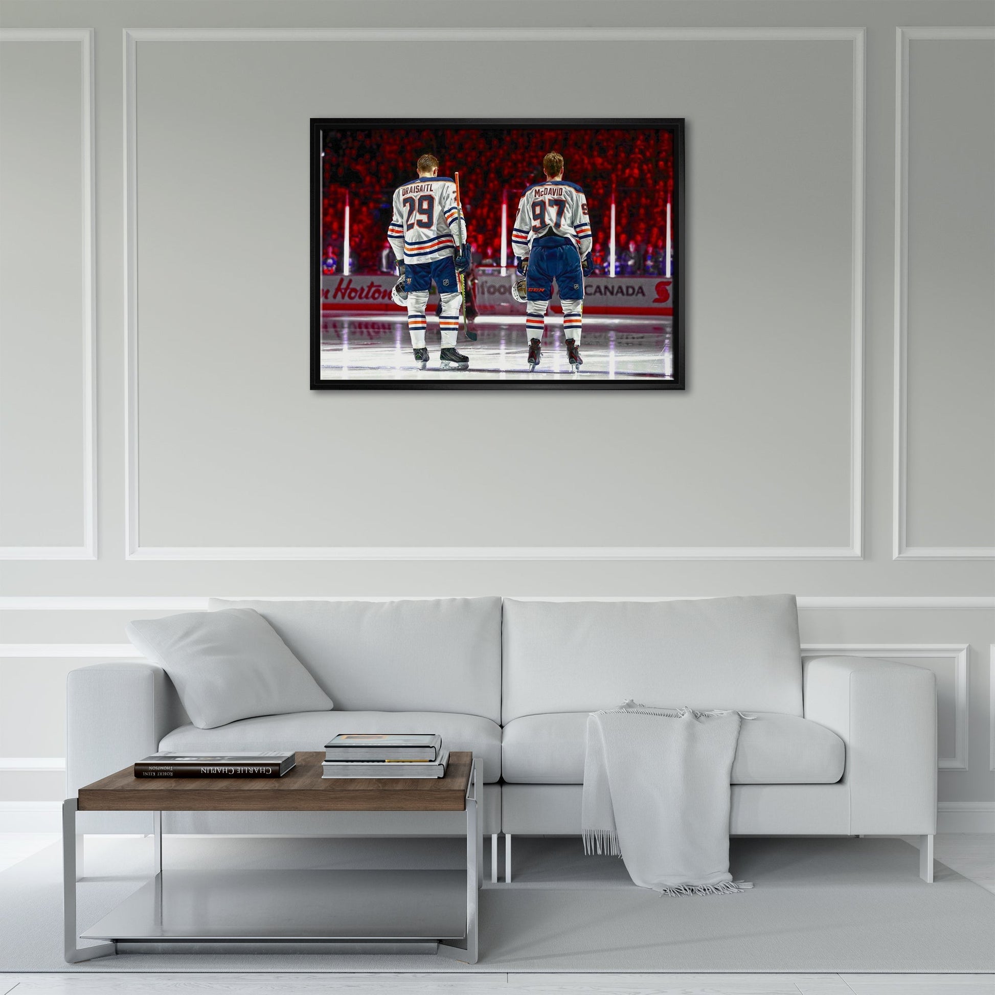 Connor McDavid and Leon Draisaitl Edmonton Oilers Framed 20x29 Line-Up Canvas - Velora Luxury Fashion