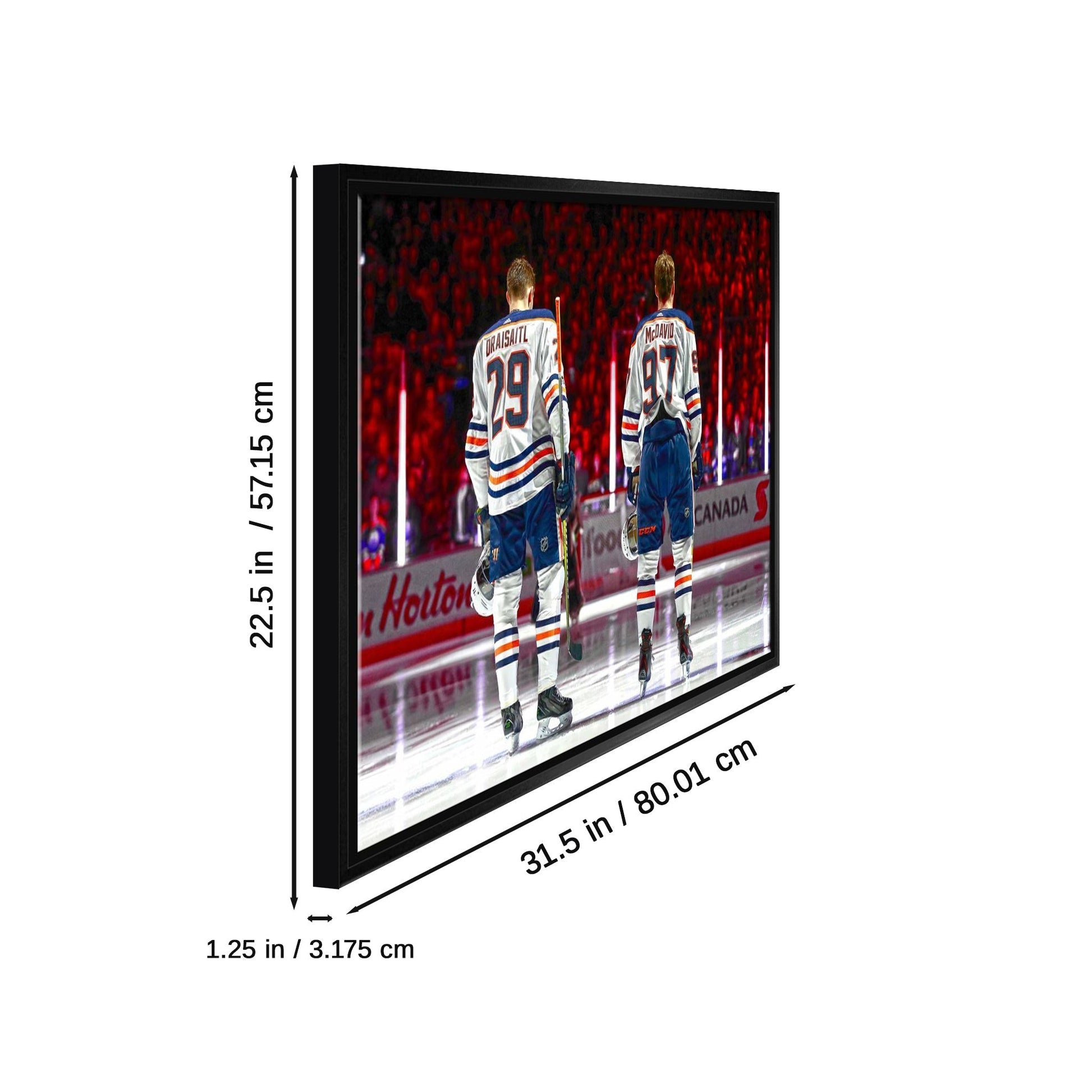 Connor McDavid and Leon Draisaitl Edmonton Oilers Framed 20x29 Line-Up Canvas - Velora Luxury Fashion