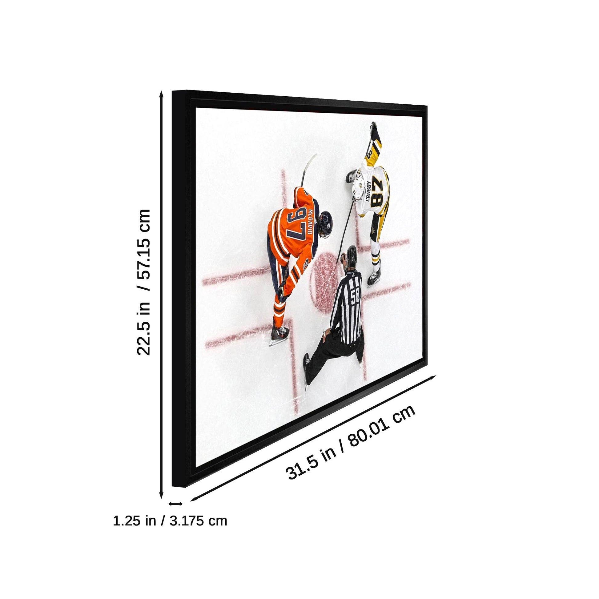 Connor McDavid and Sidney Crosby Framed 20x29 Overhead Face-off Canvas - Velora Luxury Fashion