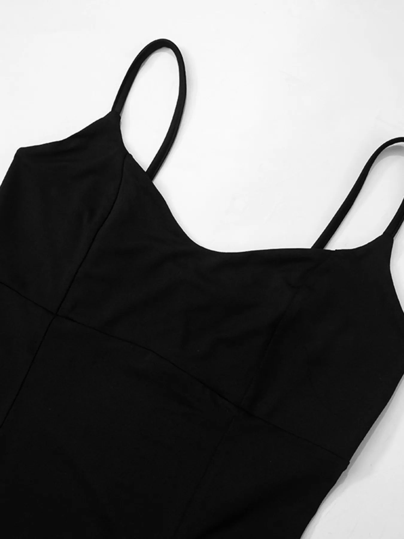 Contrast Mini Cami Dress with Flared Hem - Velora Luxury Fashion