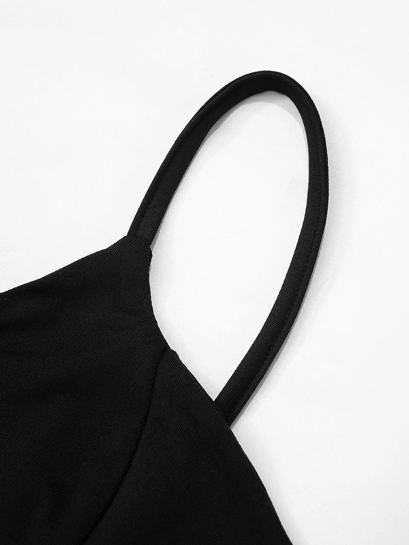 Contrast Mini Cami Dress with Flared Hem - Velora Luxury Fashion