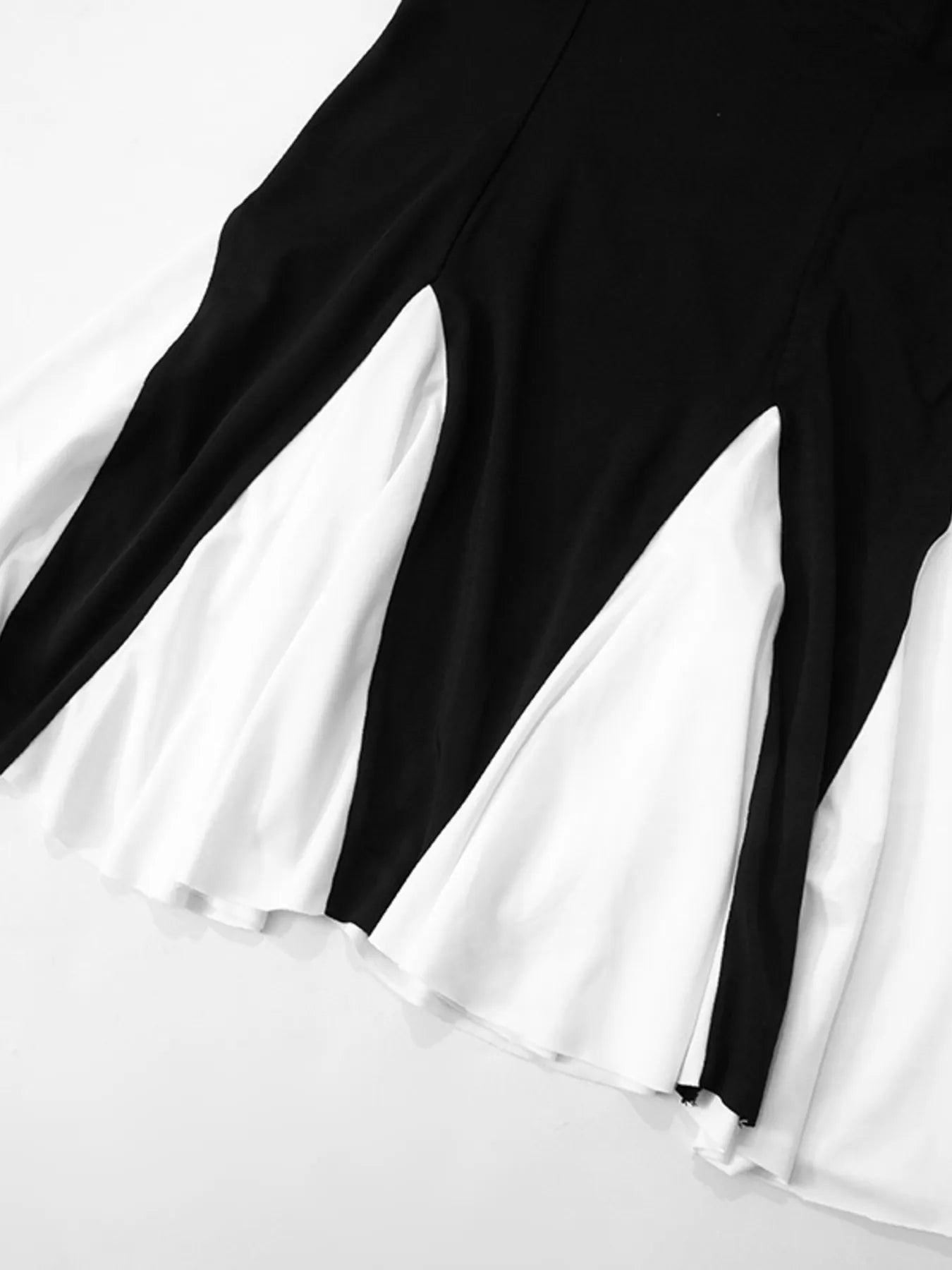 Contrast Mini Cami Dress with Flared Hem - Velora Luxury Fashion