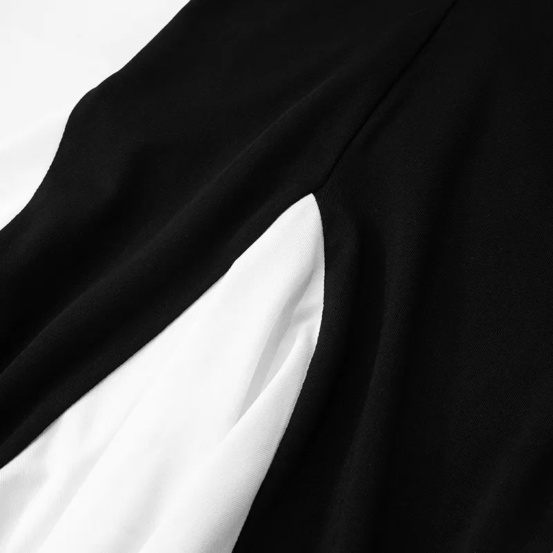 Contrast Mini Cami Dress with Flared Hem - Velora Luxury Fashion