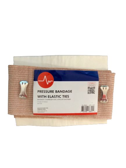 Pressure Bandage - 4.5 x 6in w/ Elastic Ties - Velora