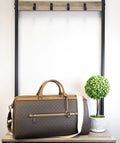 Copy of Michael Kors Travel Extra Large Brown PVC Top Zip Duffle Weekender Luggage Bag - Velora Luxury Fashion
