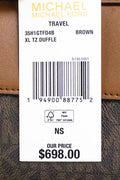 Copy of Michael Kors Travel Extra Large Brown PVC Top Zip Duffle Weekender Luggage Bag - Velora Luxury Fashion