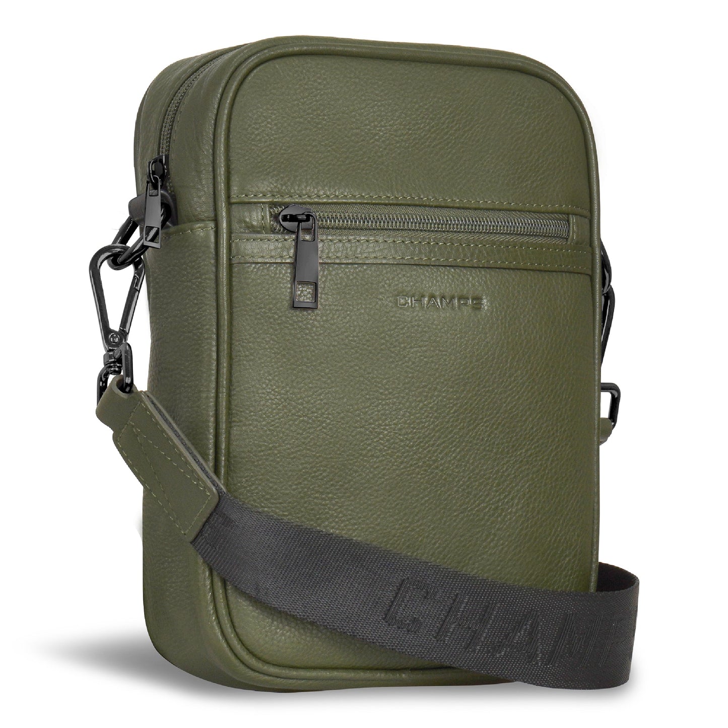 Onyx / Leather Vertical Cross-Body Bag