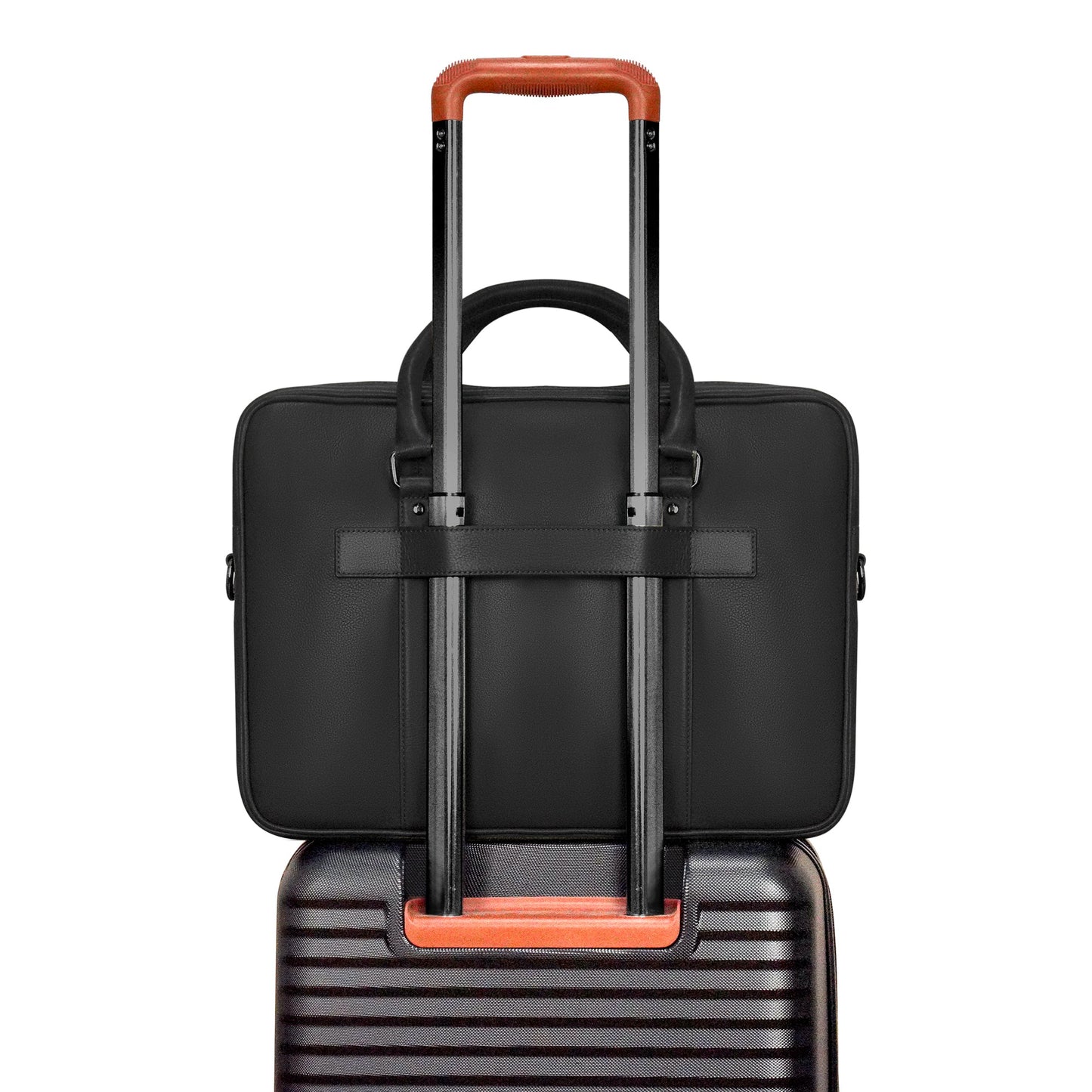 Onyx / Leather Slim Briefcase