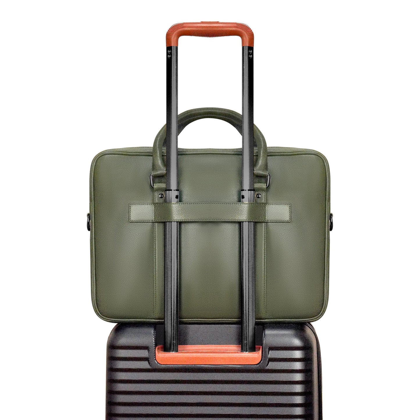 Onyx / Leather Slim Briefcase