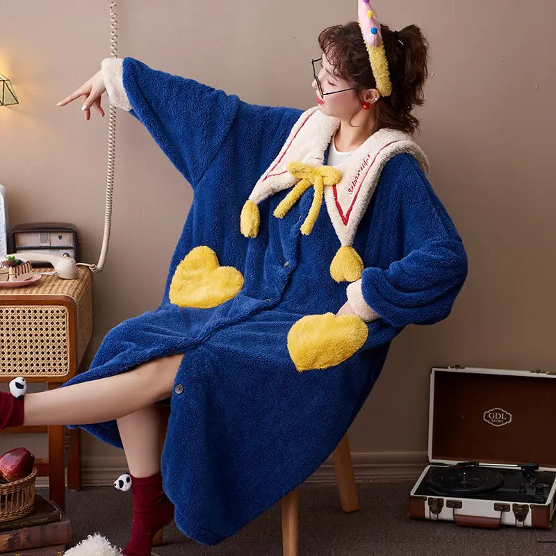 Coral Fleece Pajamas Nightgown Women EX-STOCK Canada