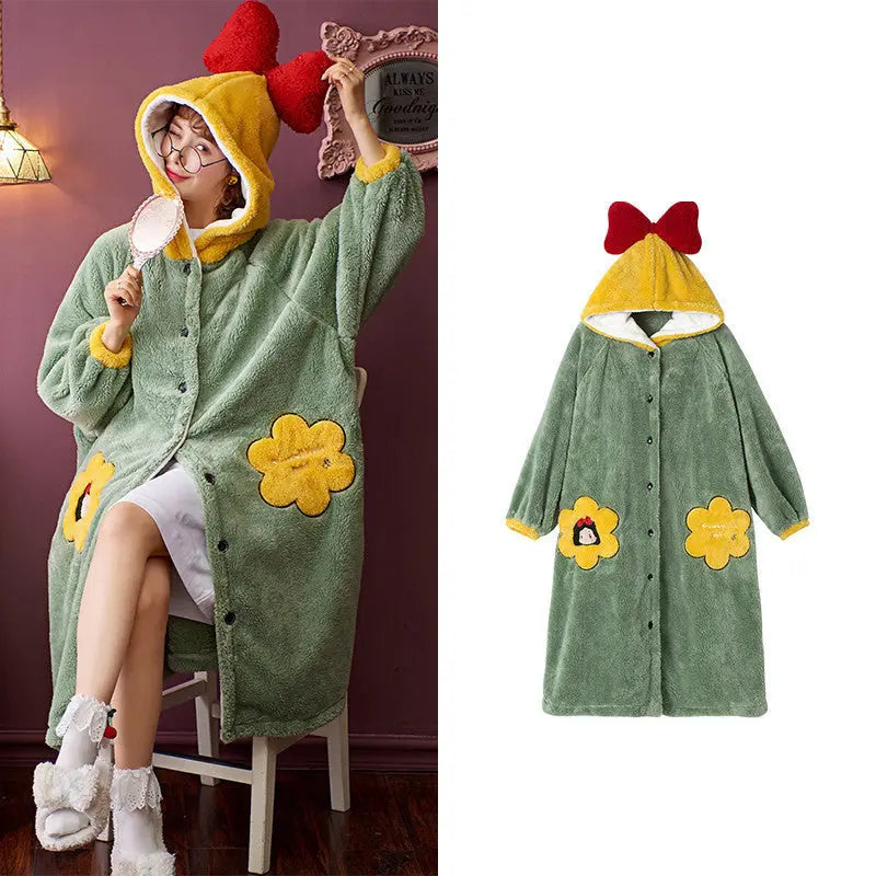 Coral Fleece Pajamas Nightgown Women EX-STOCK Canada