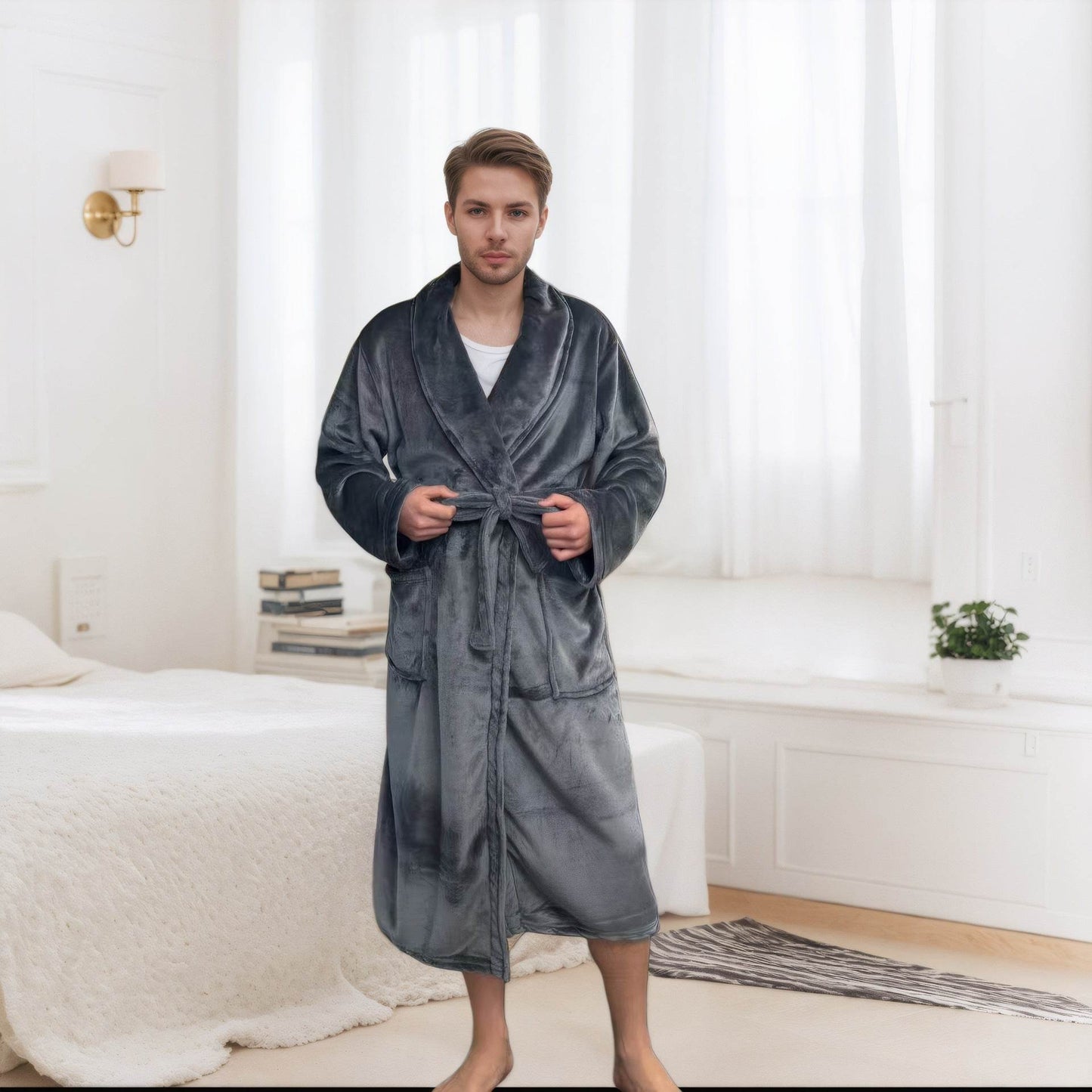 Couple Bathrobe Long Pajamas Homewear EX-STOCK Canada