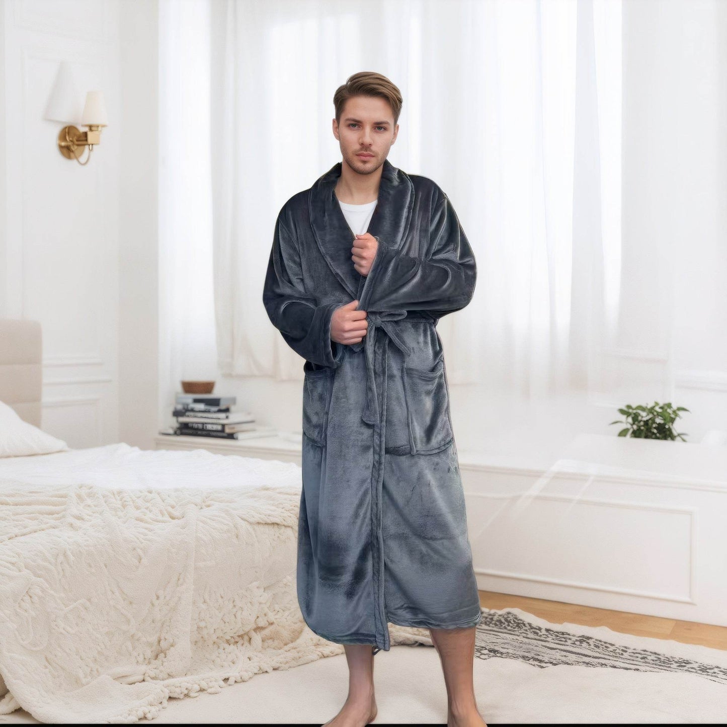 Couple Bathrobe Long Pajamas Homewear EX-STOCK Canada
