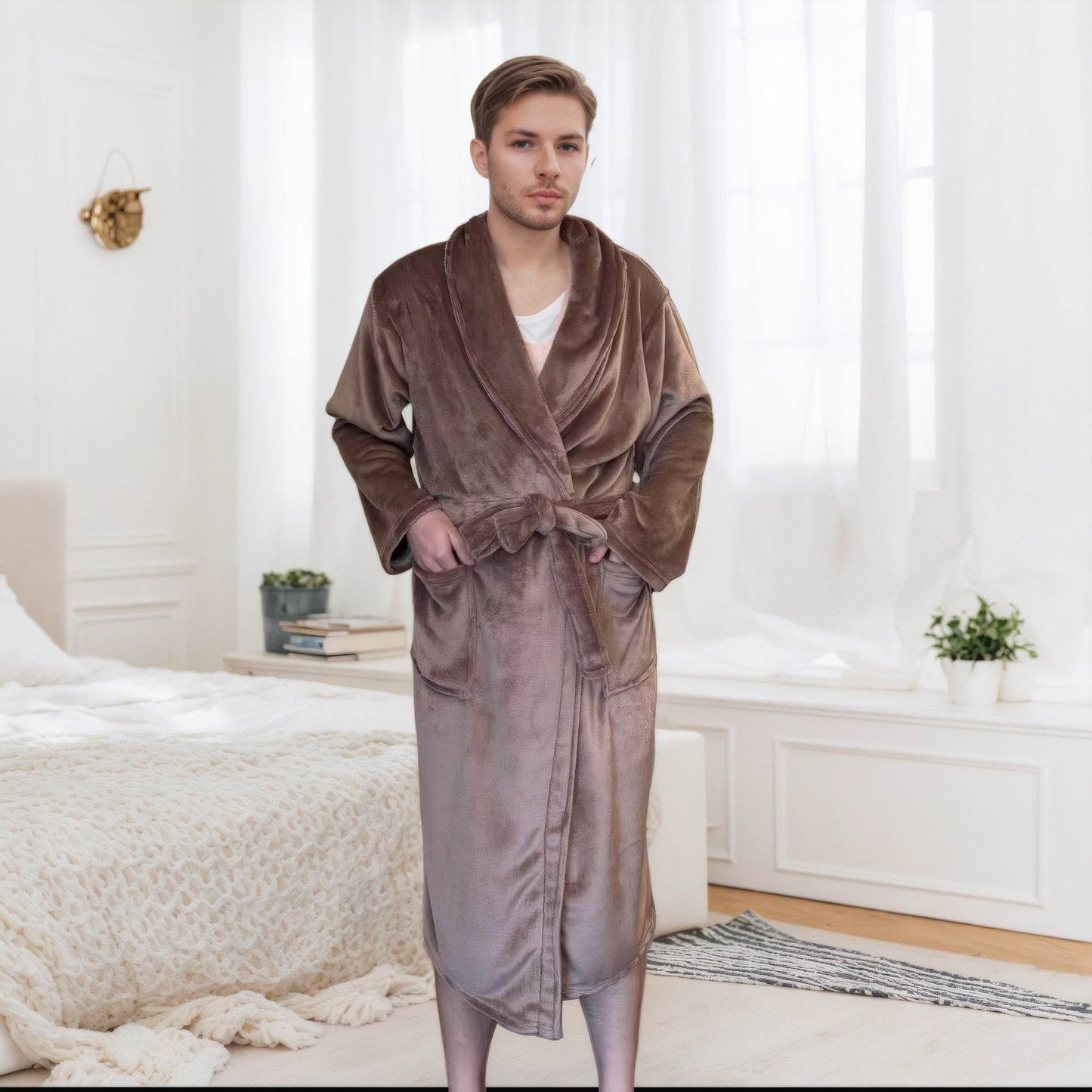 Couple Bathrobe Long Pajamas Homewear EX-STOCK Canada