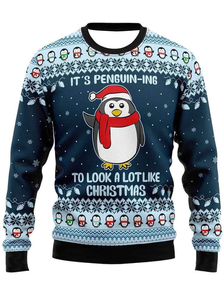 Couple - Cute Penguin Sweater with Pom Pom - Velora Luxury Fashion