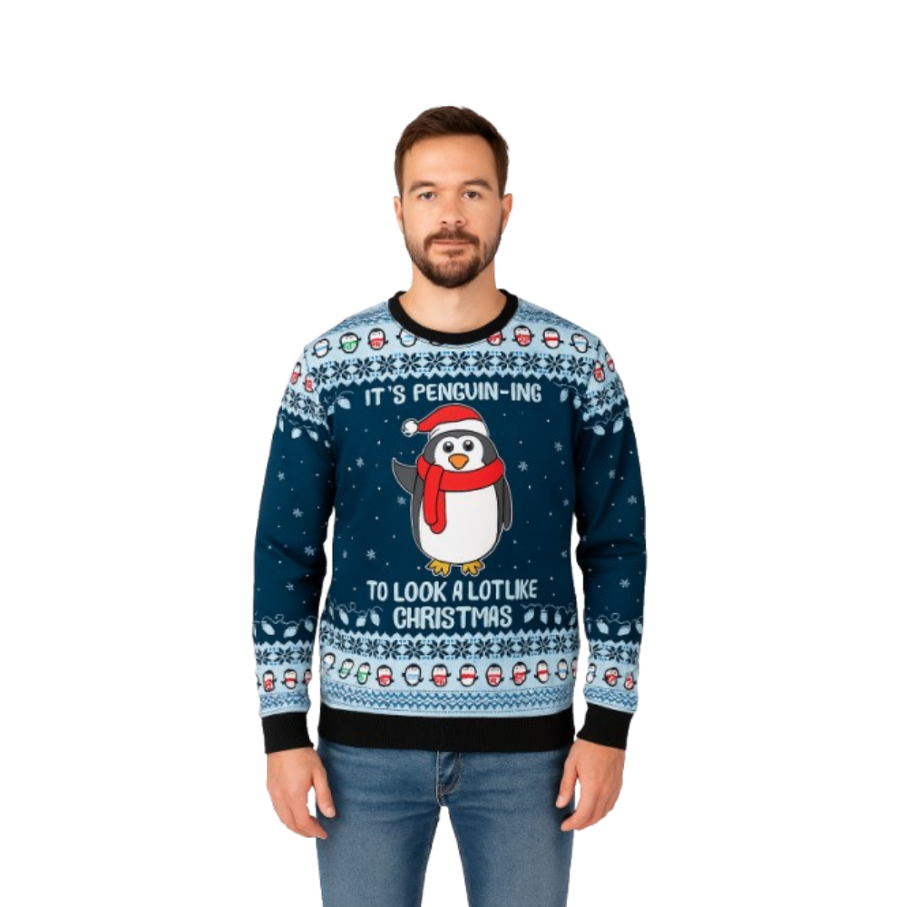 Couple - Cute Penguin Sweater with Pom Pom - Velora Luxury Fashion