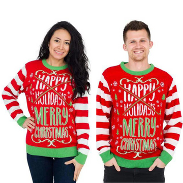 Couple - Happy Holidays Merry  Sweater - Velora Luxury Fashion