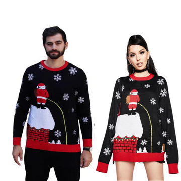 Couple - Leaky Roof Funny Christmas Sweater - Velora Luxury Fashion