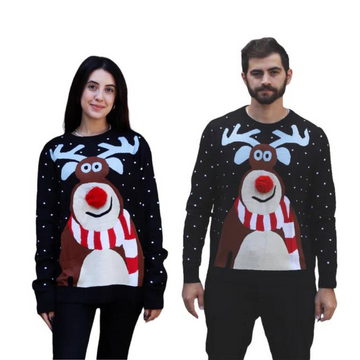 Couple - Nosy Reindeer Christmas Sweater - Velora Luxury Fashion
